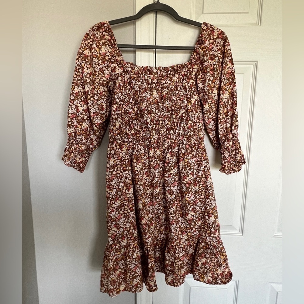 Sim & Sam Floral Shirred Dress - Size M